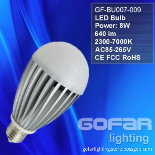 LED Bulb E27 with SMD5630 CE,RoHS, FCC 8W